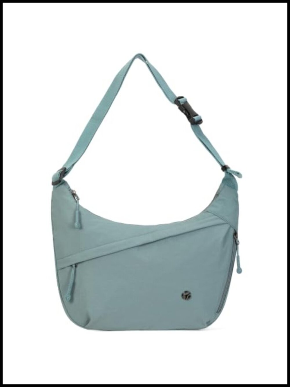 Crescent Crossbody Hobo Bag Waterproof Nylon Adjustable Strap Multi-Pocket